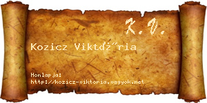Kozicz Viktória névjegykártya